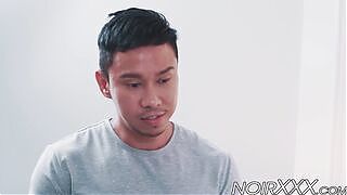 Black security dude anally fucks his Asian customer