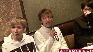 Asian homosexuals at karaoke turn to anal foursome